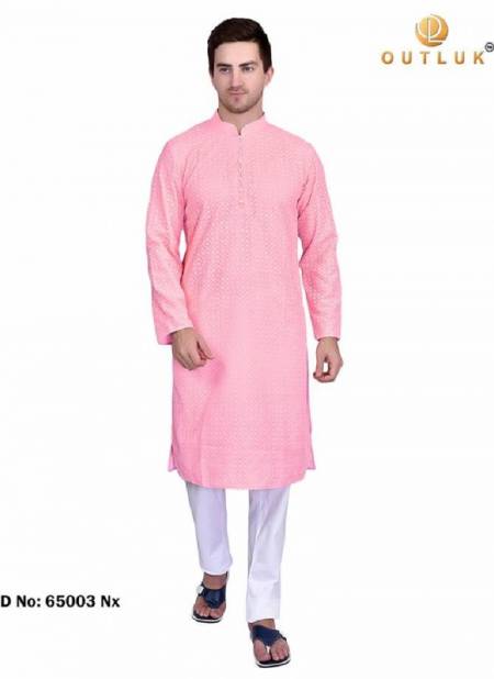 Pink Colour Outluk Vol 65 Nx New Latest Mens Wear Kurta Pajama Collection 65003 NX